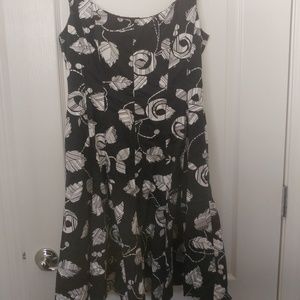 Black and white a-line dress, floral